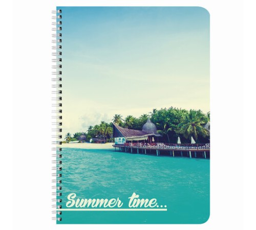 Тетрадь А4, 96 л., BRAUBERG, гребень, клетка, обложка картон, 4 СЕЗОНА, 403071