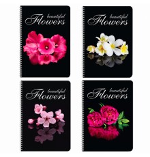 Тетрадь А4, 96 л., BRAUBERG, гребень, клетка, обложка картон, КРАСИВЫЕ ЦВЕТЫ, 403072