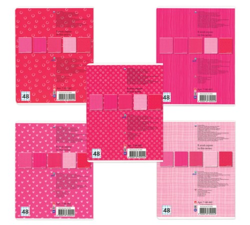 Тетрадь А5, 48 л., АЛЬТ, скоба, клетка, глянцевый лак, 