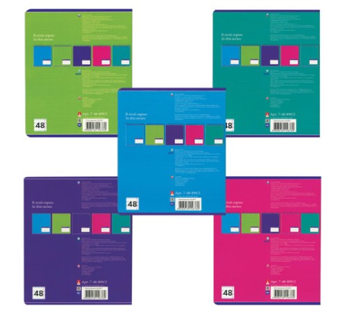 Тетрадь А5, 48 л., АЛЬТ, скоба, линия, выборочный лак, 