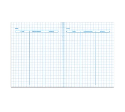 Тетрадь-словарь для записи иностранных слов А5 48 л., скоба, клетка, BRAUBERG, 403561