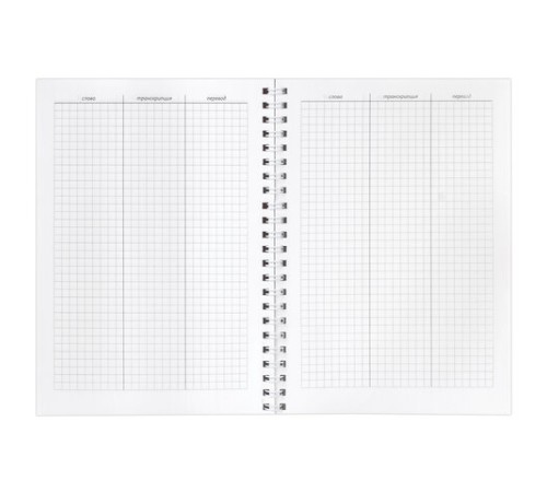 Тетрадь-словарь для записи английских слов А5 48 л., гребень, клетка, BRAUBERG, справка, 403564