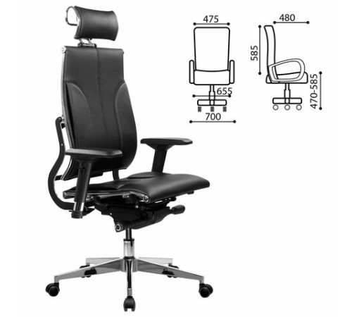 Кресло МЕТТА "Move" B2-10D, 2D-спинка, 3D-подголовник, 4D-подлокотники, экокожа, черное Кресло МЕТТА "Move" B2-10D, 2D-спинка, 3D-подголовник, 4D-подлокотники, экокожа, черное