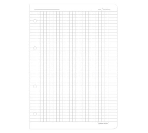 Сменный блок для тетради на кольцах А5 120 л., BRAUBERG, ПОВЫШЕННОЙ ПЛОТНОСТИ, белый, 403638