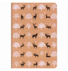 Тетрадь 40 л. в клетку обложка КРАФТ, бежевая бумага 70 г/м2, сшивка, А5 (147х210 мм), NATURE, BRAUBERG, 403758