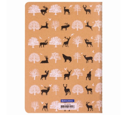 Тетрадь 40 л. в клетку обложка КРАФТ, бежевая бумага 70 г/м2, сшивка, А5 (147х210 мм), NATURE, BRAUBERG, 403758