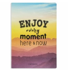 Тетрадь 40 л. в клетку обложка SoftTouch, бежевая бумага 70 г/м2, сшивка, А5 (147х210 мм), ENJOY THE MOMENT, BRAUBERG, 403766