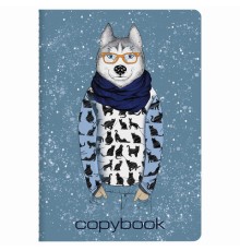 Тетрадь 40 л. в клетку обложка SoftTouch, бежевая бумага 70 г/м2, сшивка, А5 (147х210 мм), ВОЛК В ОЧКАХ, BRAUBERG, 403767