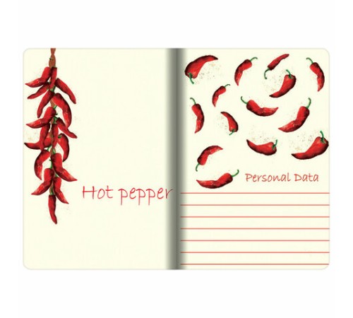 Тетрадь 40 л. в клетку обложка SoftTouch, бежевая бумага 70 г/м2, сшивка, А5 (147х210 мм), HOT PEPPERS, BRAUBERG, 403779