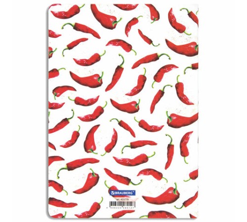 Тетрадь 40 л. в клетку обложка SoftTouch, бежевая бумага 70 г/м2, сшивка, А5 (147х210 мм), HOT PEPPERS, BRAUBERG, 403779