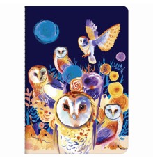 Тетрадь 40 л. в клетку обложка SoftTouch, бежевая бумага 70 г/м2, сшивка, А5 (147х210 мм), СОВЫ, BRAUBERG, 403780