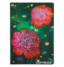 Тетрадь 40 л. в клетку обложка SoftTouch, бежевая бумага 70 г/м2, сшивка, А5 (147х210 мм), RED FLOWERS, BRAUBERG, 403784