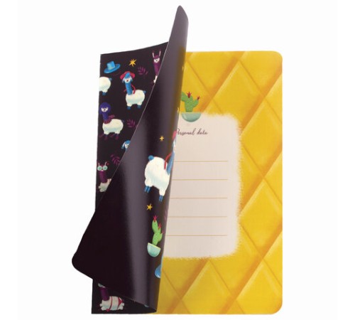 Тетрадь 40 л. в клетку обложка SoftTouch, бежевая бумага 70 г/м2, сшивка, А5 (147х210 мм), ЗАБАВНЫЕ ЛАМЫ, BRAUBERG, 403786