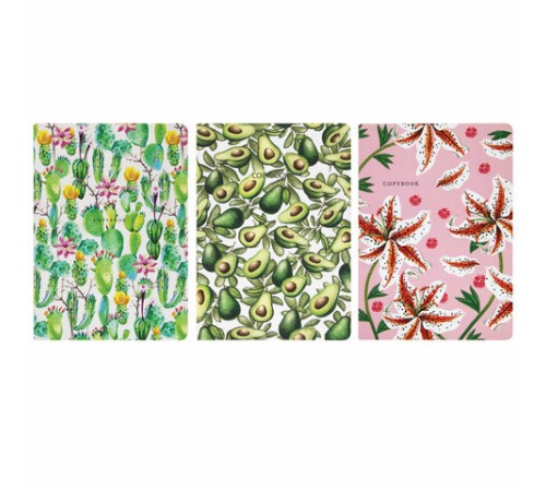 Тетради 40 л. в линию обложка SoftTouch, НАБОР 3 шт., бежевая бумага 70 г/м2, сшивка, А5 (147х210 мм), FLORA, BRAUBERG, 403798