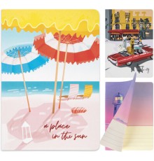 Тетради 40 л. в линию обложка SoftTouch, НАБОР 3 шт., бежевая бумага 70 г/м2, сшивка, А5 (147х210 мм), ПУТЕШЕСТВИЕ, BRAUBERG, 403799