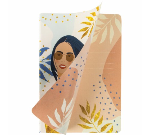 Тетради 40 л. в точку обложка SoftTouch, НАБОР 3 шт., бежевая бумага 70 г/м2, сшивка, А5 (147х210 мм), MEMORIES,BRAUBERG, 403803