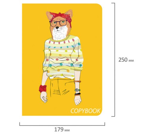 Тетрадь 60 л. в клетку обложка SoftTouch, бежевая бумага 70 г/м2, сшивка, В5 (179х250 мм), FOXY, BRAUBERG, 403815