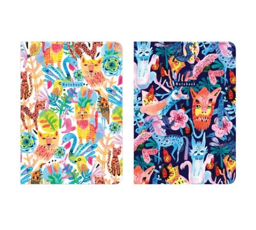 Тетради 60 л. в точку обложка SoftTouch, НАБОР 2 шт., бежевая бумага 70 г/м2, сшивка, B5 (179х250 мм), NIGHT/DAY, BRAUBERG, 403830