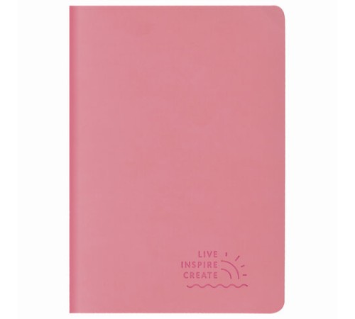 Тетрадь 60 л. в линию обложка кожзам SoftTouch, сшивка, B5 (179х250мм), РОЗОВЫЙ, BRAUBERG RAINBOW, 403885