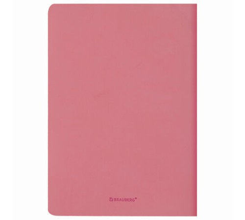 Тетрадь 60 л. в линию обложка кожзам SoftTouch, сшивка, B5 (179х250мм), РОЗОВЫЙ, BRAUBERG RAINBOW, 403885