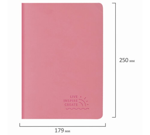 Тетрадь 60 л. в линию обложка кожзам SoftTouch, сшивка, B5 (179х250мм), РОЗОВЫЙ, BRAUBERG RAINBOW, 403885