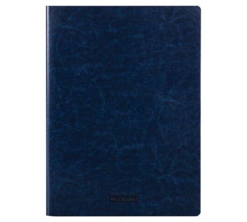 Тетрадь 60 л. в клетку обложка гладкий кожзам, сшивка, А4 (210х297мм), ТЕМНО-СИНИЙ, BRAUBERG VIVA, 403906