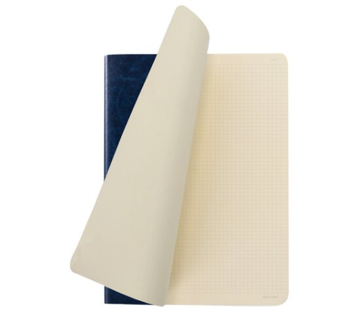 Тетрадь 60 л. в клетку обложка гладкий кожзам, сшивка, А4 (210х297мм), ТЕМНО-СИНИЙ, BRAUBERG VIVA, 403906