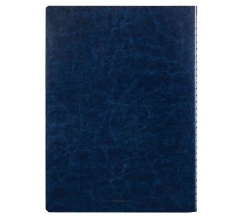 Тетрадь 60 л. в клетку обложка гладкий кожзам, сшивка, А4 (210х297мм), ТЕМНО-СИНИЙ, BRAUBERG VIVA, 403906