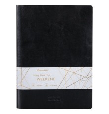 Тетрадь 60 л. в клетку обложка гладкий кожзам, сшивка, А4 (210х297мм), ЧЕРНЫЙ, BRAUBERG VIVA, 403907