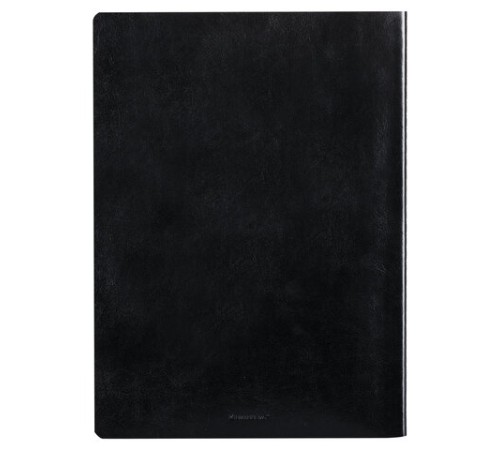 Тетрадь 60 л. в клетку обложка гладкий кожзам, сшивка, А4 (210х297мм), ЧЕРНЫЙ, BRAUBERG VIVA, 403907