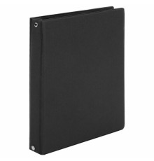 Тетрадь на кольцах А5 (180х220 мм), 80 листов, обложка ПВХ, клетка, BRAUBERG, черный, 403909