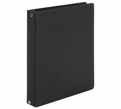 Тетрадь на кольцах А5 (180х220 мм), 80 листов, обложка ПВХ, клетка, BRAUBERG, черный, 403909