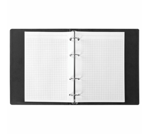 Тетрадь на кольцах А5 (180х220 мм), 80 листов, обложка ПВХ, клетка, BRAUBERG, черный, 403909