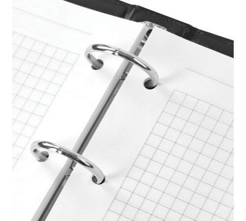 Тетрадь на кольцах А5 (180х220 мм), 80 листов, обложка ПВХ, клетка, BRAUBERG, черный, 403909