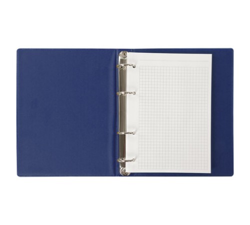 Тетрадь на кольцах А5 (180х220 мм), 80 листов, обложка ПВХ, клетка, BRAUBERG, синий, 403913