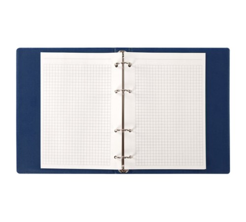 Тетрадь на кольцах А5 (180х220 мм), 80 листов, обложка ПВХ, клетка, BRAUBERG, синий, 403913