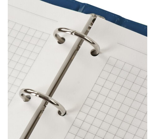 Тетрадь на кольцах А5 (180х220 мм), 80 листов, обложка ПВХ, клетка, BRAUBERG, синий, 403913