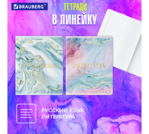 Тетради предметные со справочным материалом, КОМПЛЕКТ 10 ПРЕДМЕТОВ, 48 л., SoftTouch, фольга, BRAUBERG, 