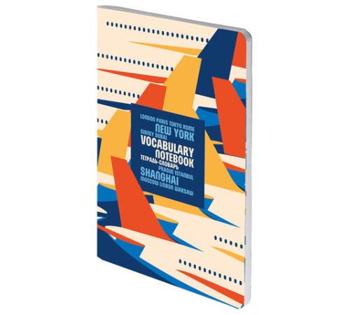 Тетрадь-словарь для записи иностранных слов, А5, 60 л., КОЖЗАМ, сшивка, клетка, 