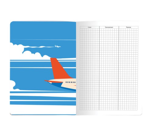 Тетрадь-словарь для записи иностранных слов, А5, 60 л., КОЖЗАМ, сшивка, клетка, 