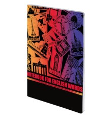 Тетрадь-словарь для записи английских слов, А5, 60 л., КОЖЗАМ, сшивка, клетка, 