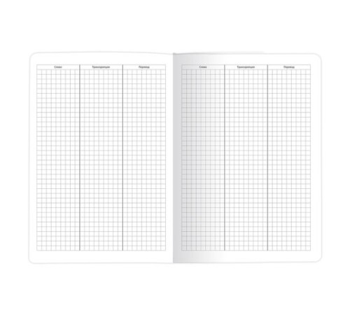 Тетрадь-словарь для записи английских слов, А5, 60 л., КОЖЗАМ, сшивка, клетка, 