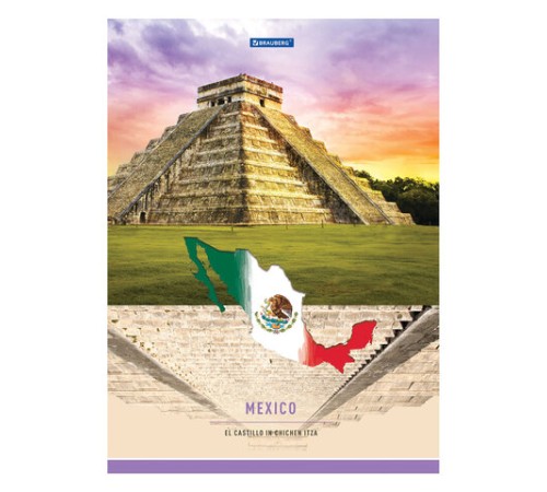 Тетрадь А4, 48 л., BRAUBERG, скоба, клетка, обложка картон, TRAVEL, 404039