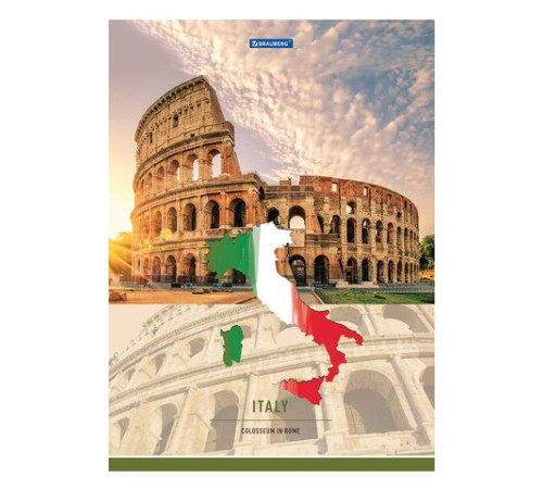 Тетрадь А4, 48 л., BRAUBERG, скоба, клетка, обложка картон, TRAVEL, 404039