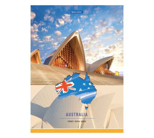 Тетрадь А4, 48 л., BRAUBERG, скоба, клетка, обложка картон, TRAVEL, 404039