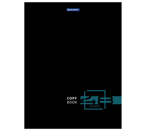 Тетрадь А4, 48 л., BRAUBERG, скоба, клетка, глянцевый лак, 