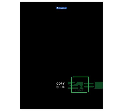Тетрадь А4, 48 л., BRAUBERG, скоба, клетка, глянцевый лак, 