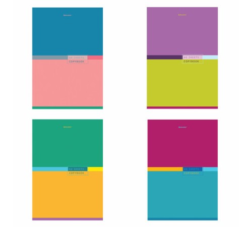 Тетрадь А4, 60 л., BRAUBERG, скоба, клетка, обложка картон, 