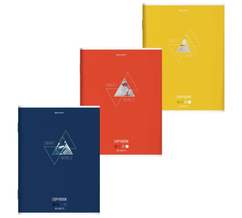 Тетрадь А4, 80 л., BRAUBERG, скоба, клетка, глянцевый лак, 