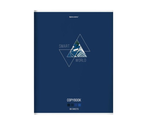 Тетрадь А4, 80 л., BRAUBERG, скоба, клетка, глянцевый лак, 